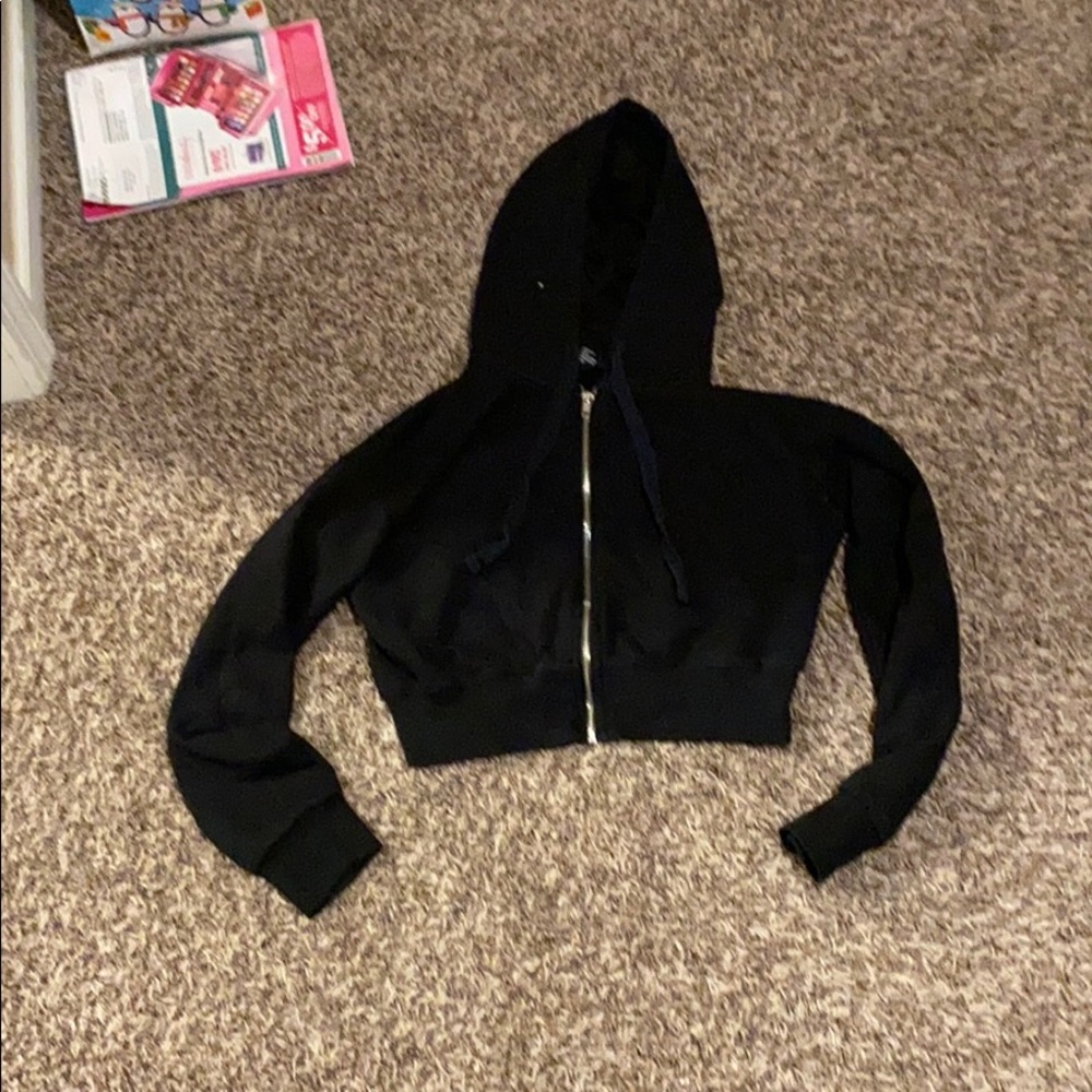 Forever 21 crop top zip up hoodie